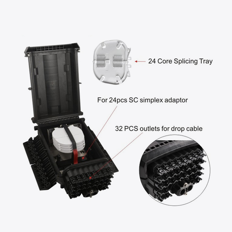 T6-088-E 96 Core Faser-Optikspleißverschluss / 32 Core Ftth Box